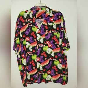 Vibrant Fruit Print Men's Casual Shirt